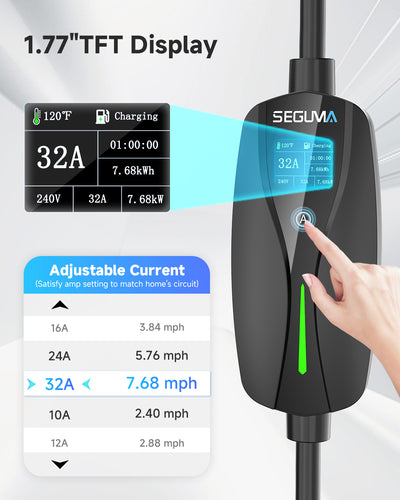 32A 240V Level 2 Black Portable EV Charger for Tesla