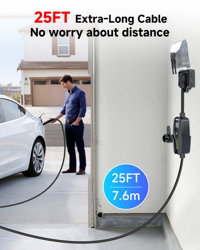 32A 240V Level 2 Black Portable EV Charger for Tesla