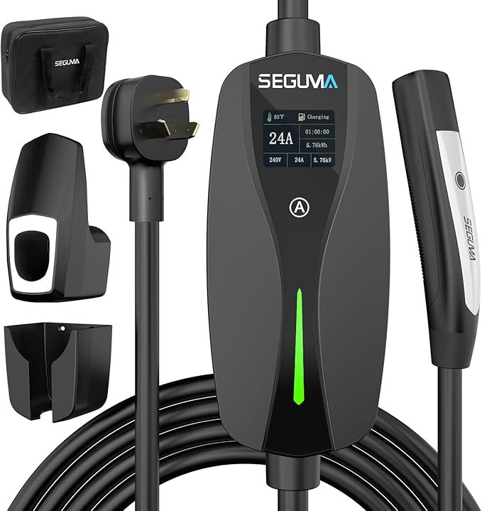 EVSEGUMA Level 2 24A NEMA 10-30 Portable NACS EV Chargers.