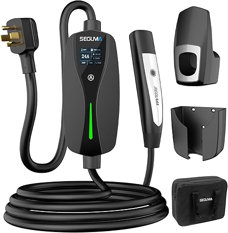 EVSEGUMA Level 2 24A NEMA 10-30 Portable NACS EV Chargers.