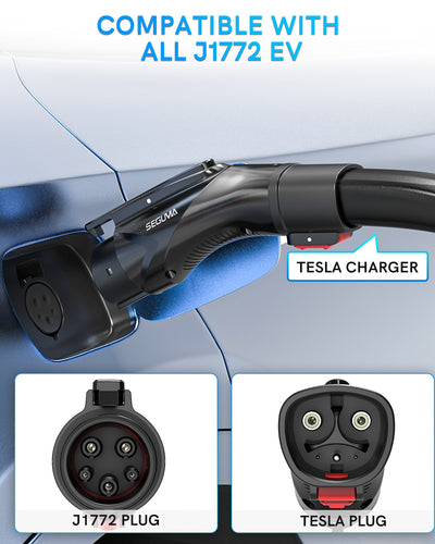 60A Tesla(Nacs) to J1772 Charging Adapter with Security Lock