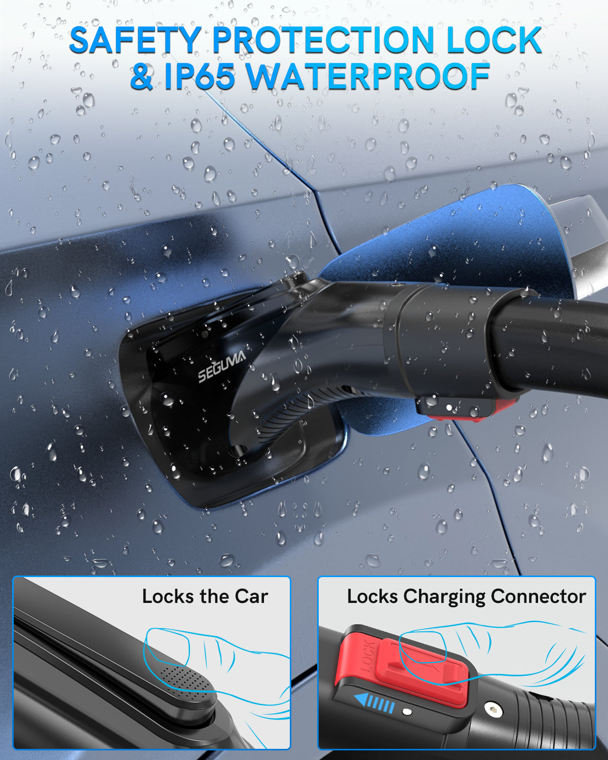 60A Tesla(Nacs) to J1772 Charging Adapter with Security Lock