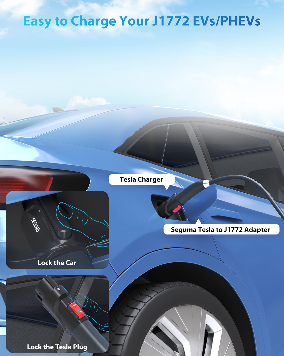 80A Tesla(Nacs) to J1772 Charging Adapter